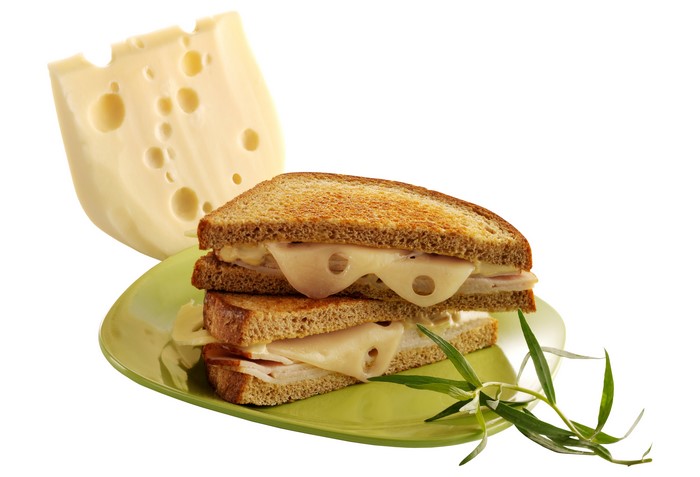 Sandwich with cheese on a plate