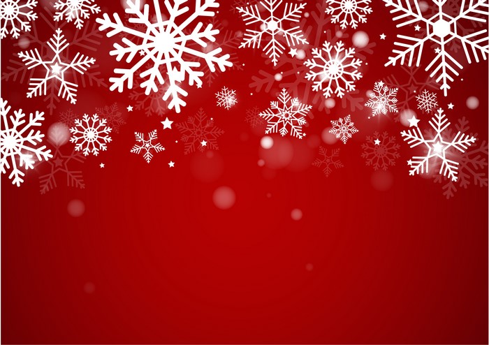 Christmas snowflakes on red background template