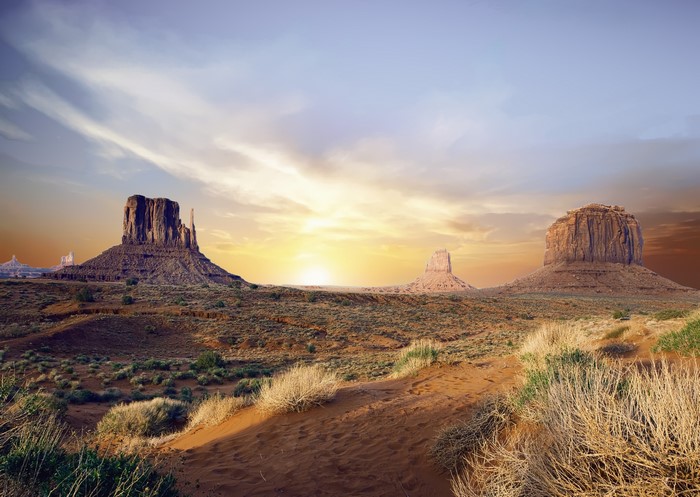 Monument Valley at sunrise, Arizona, USA