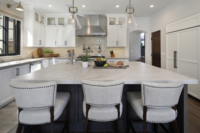 Kitchen Interior Design with Island and Chairs
