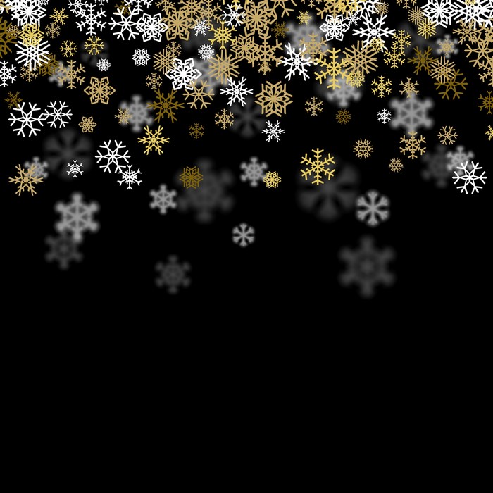 Christmas snowflakes on black background