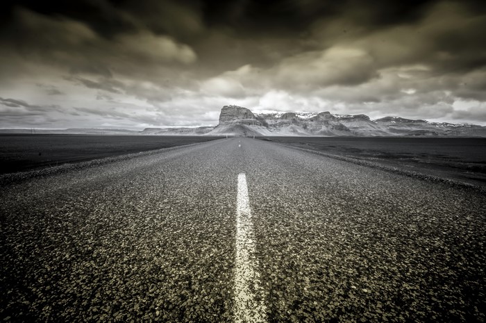 Road to Mountains in Iceland