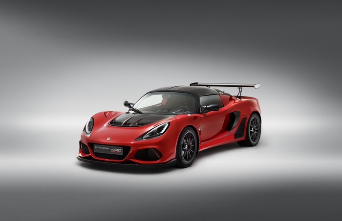 Red Lotus Exige Cup 430 on gray background