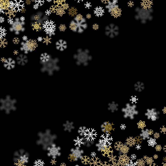 Snowflakes on a black background