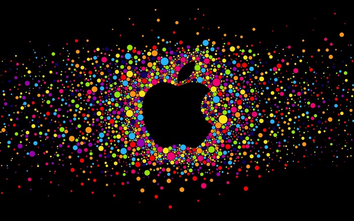 Apple Logo made of colorful confetti