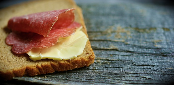 Bread with Salami and Butter