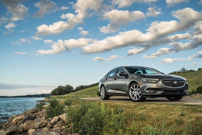 2019 Buick Regal Avenir Sedan on a Lakeside Road