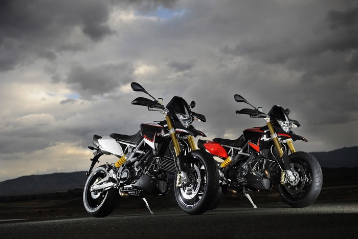 Two Aprilia Dorsoduro 1200 motorcycles