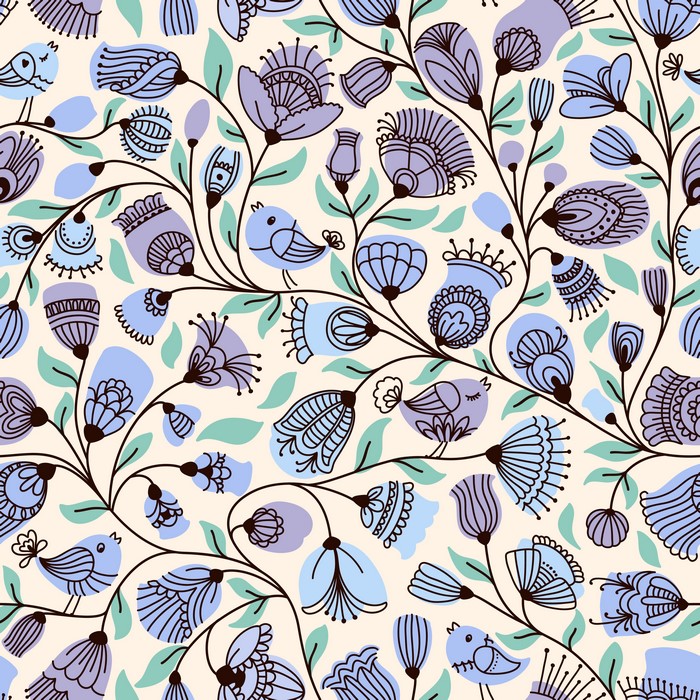 Birds and Flowers Pattern
