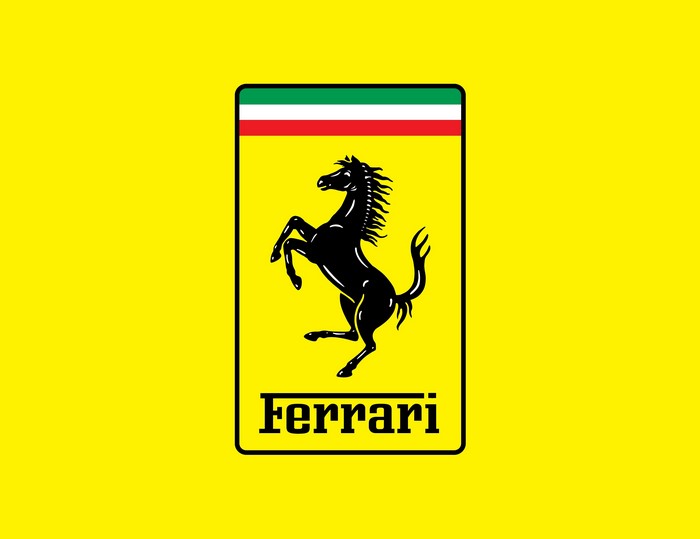Ferrari logo with black prancing horse