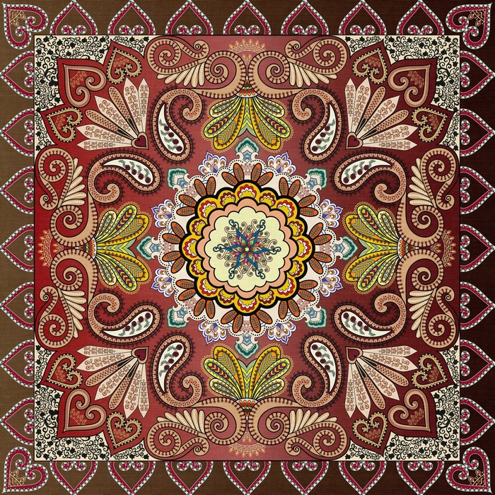 Intricate paisley and floral mandala pattern