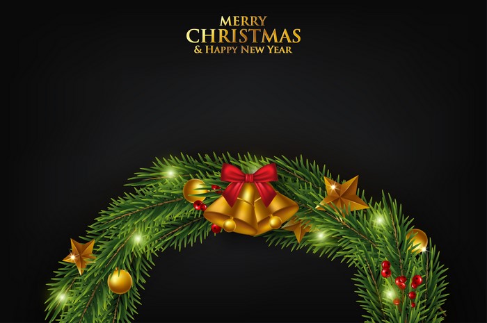 Merry Christmas and Happy New Year Wreath