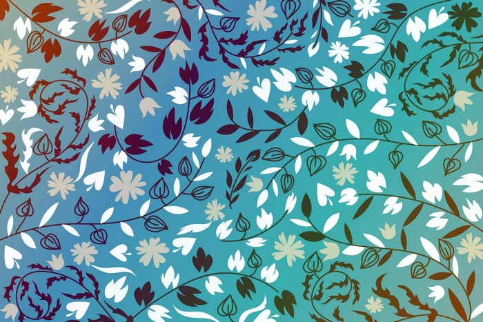 Floral pattern with branches and leaves