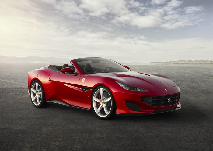 Red Ferrari Portofino Cabriolet on Asphalt