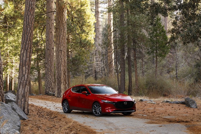 Red 2020 Mazda3 Skyactiv-G Hatchback in Forest