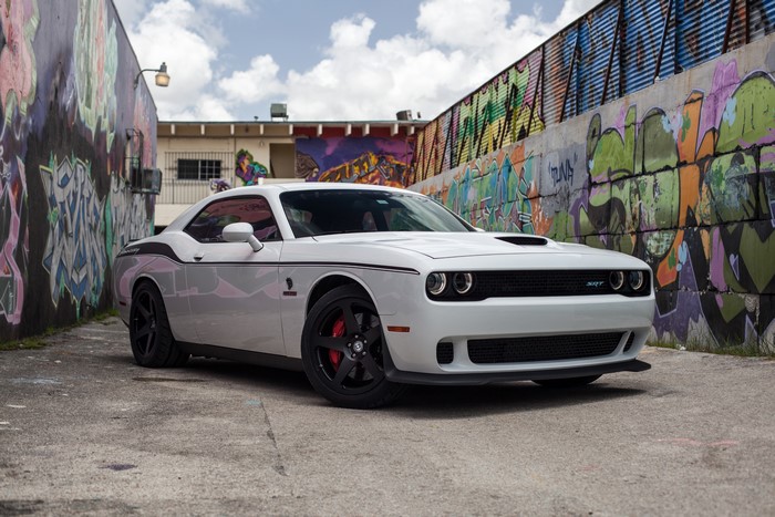 White Dodge Challenger SRT Hellcat with HRE Wheels