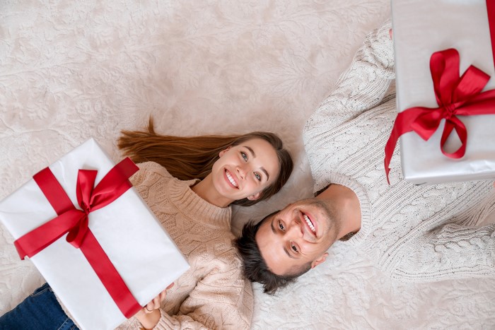 Couple with Christmas Gifts