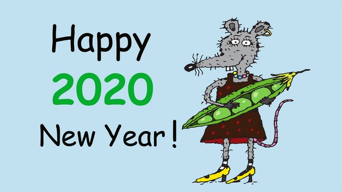 Happy 2020 New Year! Cartoon Rat