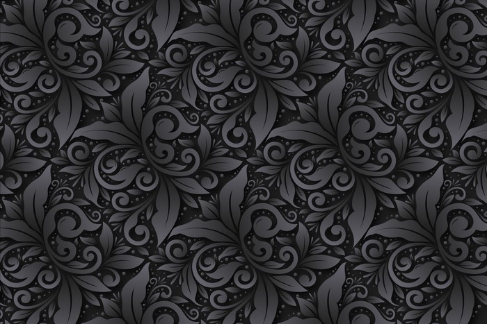 Dark grey floral tracery texture