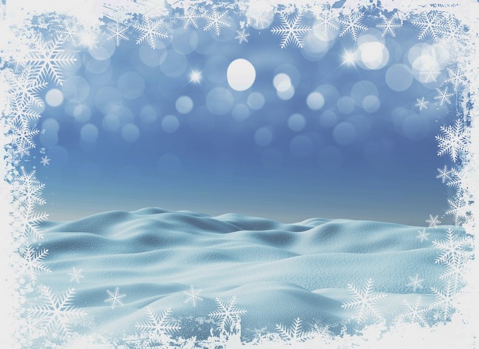 Christmas Snowflakes and Snow Drifts Template