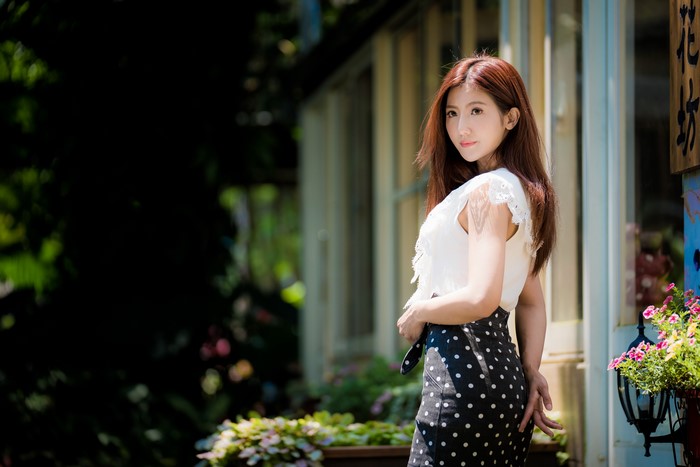 4k Asian Bokeh Skirt Brown Haired Blouse Hd Wallpaper Rare Gallery 8930