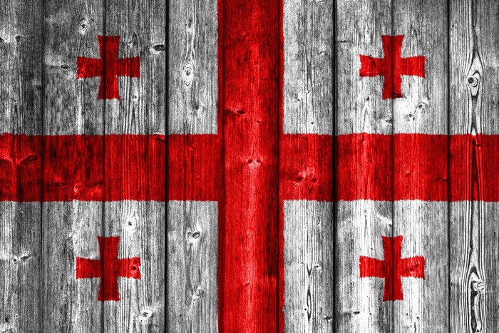 Georgia Flag on Wooden Planks