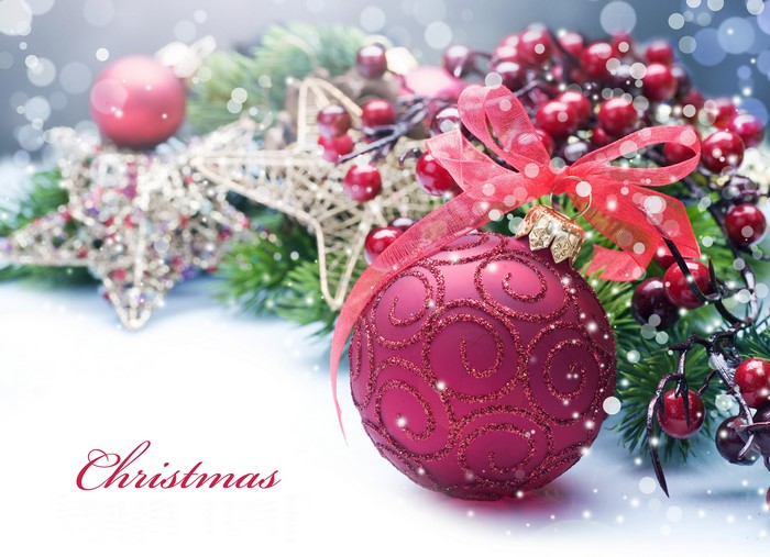 Christmas ornament with berries and star
