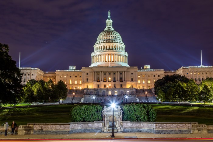 United States Capitol Building at night