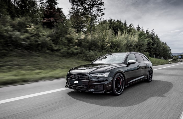Black ABT Audi S6 Avant Estate Car in Motion