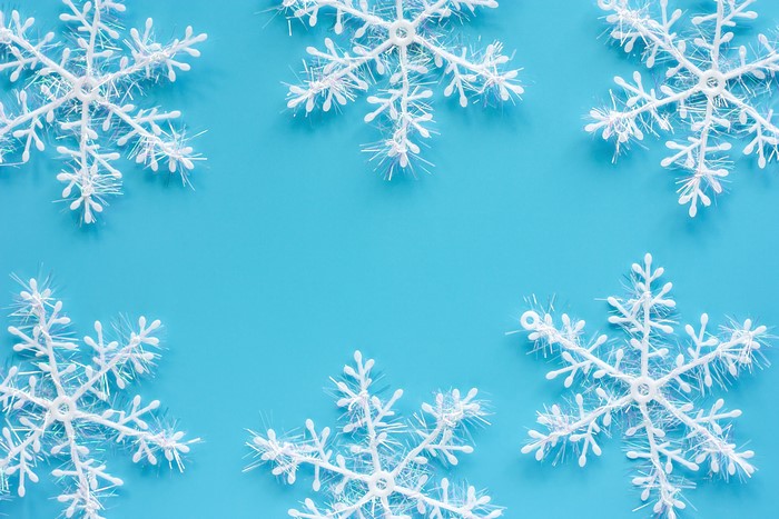 Snowflakes on a blue background