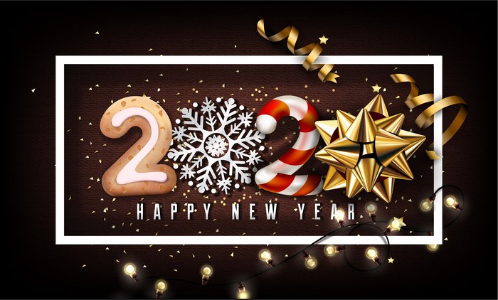Happy New Year 2020 celebration with decorations