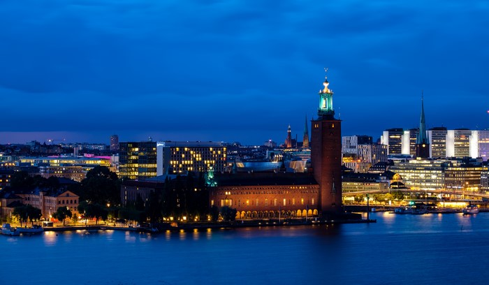 Stockholm City Hall at night