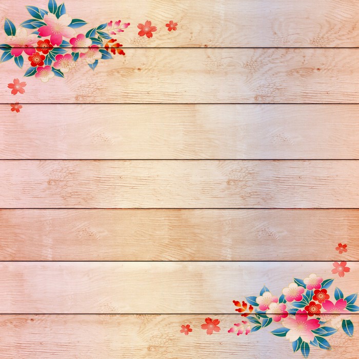 Floral painting on wood planks template