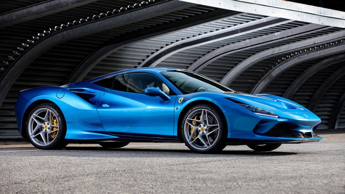 Blue Metallic Ferrari F8 Tributo Coupe