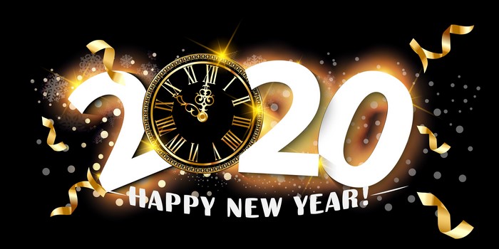 2020 Happy New Year Clock