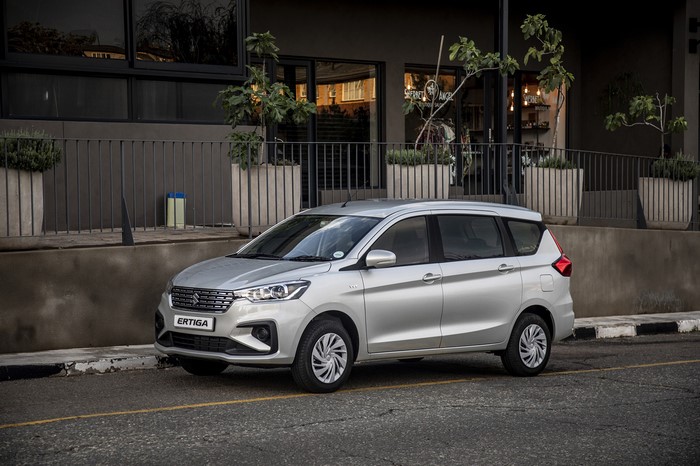 Silver Suzuki Ertiga GL Minivan parked on street
