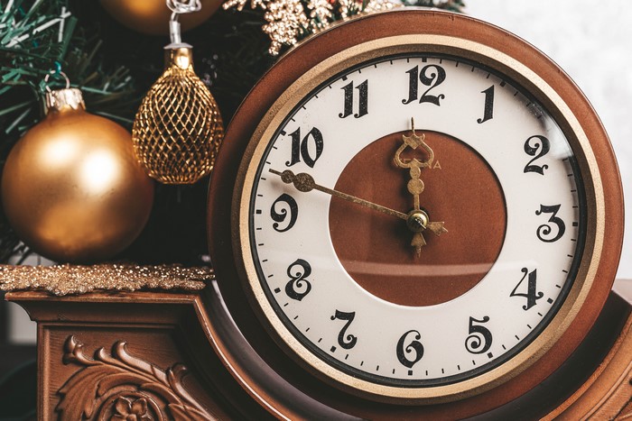 Christmas Clock with Ornaments