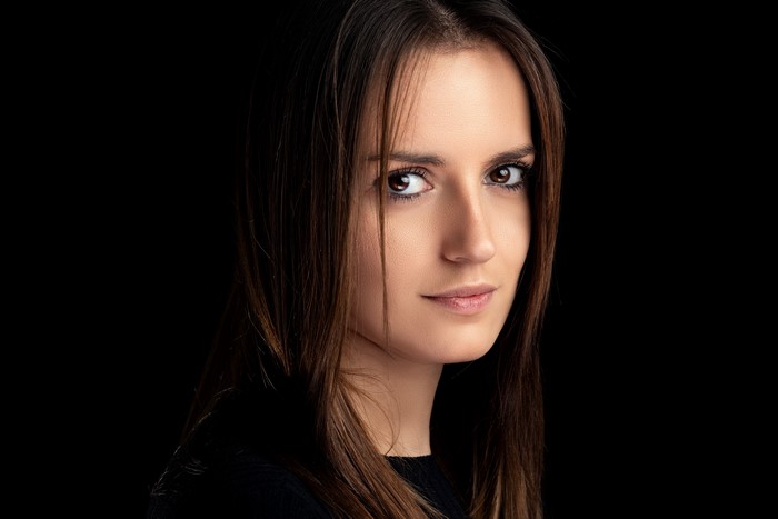 Cristina Duro portrait with black background
