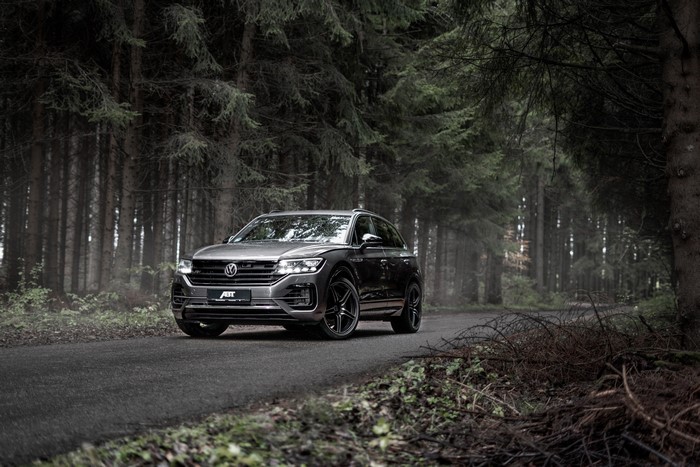 Grey ABT Volkswagen Touareg R-Line in a forest