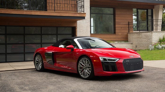 Red Audi R8 Spyder V10 Plus Convertible