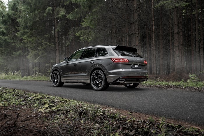 Grey ABT Volkswagen Touareg R-Line V8 TDI on a forest road