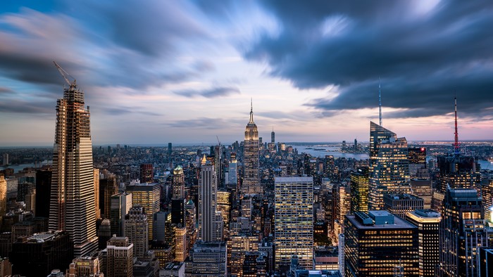 New York City Skyline with Empire State Building at Dusk
