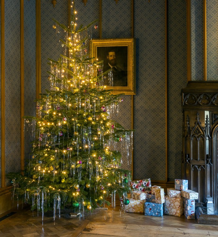 Christmas tree with gifts and portrait