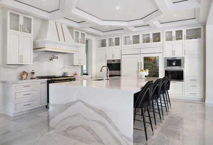Modern Kitchen with Island and Bar Stools