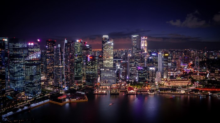Singapore Skyline at Night