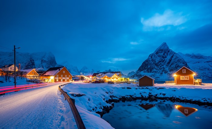 4K Winter Village in Lofoten, Norway