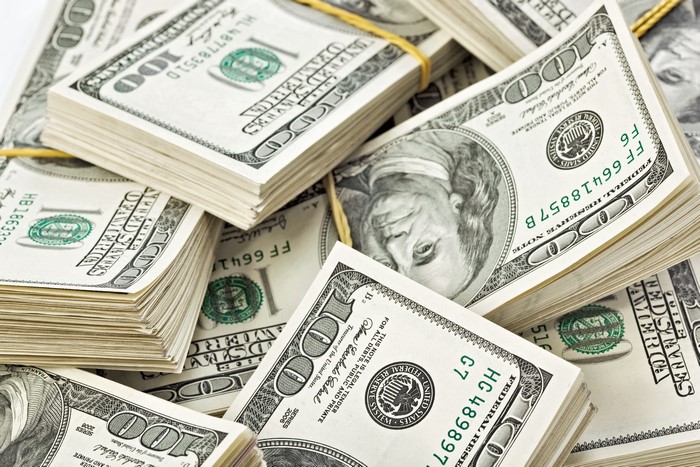 Stacks of 100 Dollar Bills
