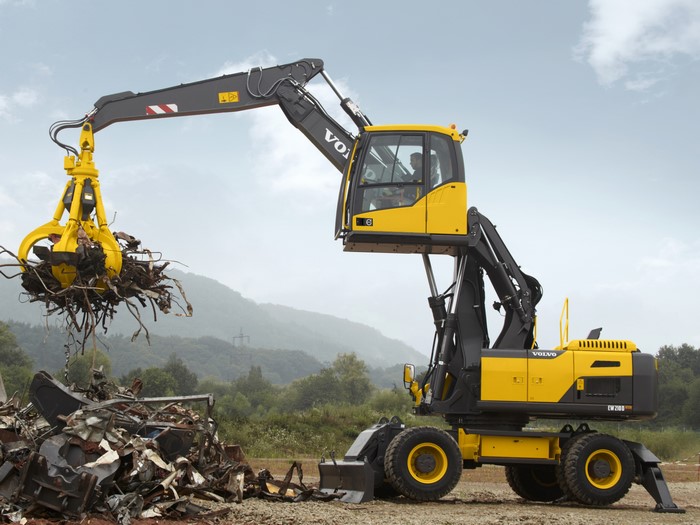 Volvo EW210D MH Excavator with Clamshell Bucket
