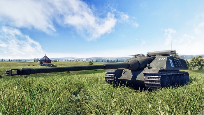 AMX 50 Foch SPG from War Thunder in a field