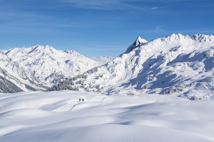 Winter mountains in Vorarlberg, Austria